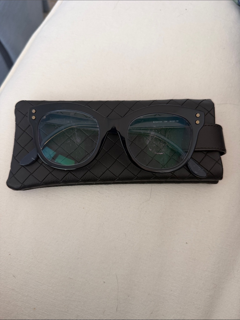 Bottega Veneta Women’s Navy Readers with Case